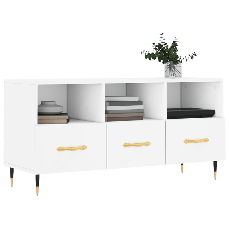 Tv-meubel 102x36x50 cm bewerkt hout wit MeubelReus