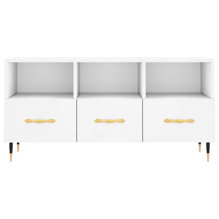 Tv-meubel 102x36x50 cm bewerkt hout wit MeubelReus