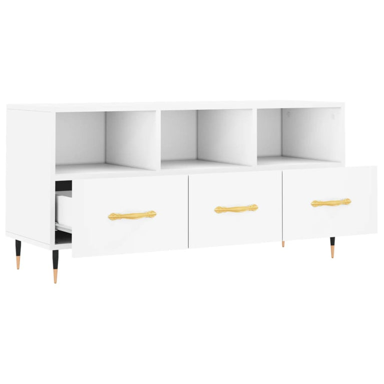 Tv-meubel 102x36x50 cm bewerkt hout wit MeubelReus