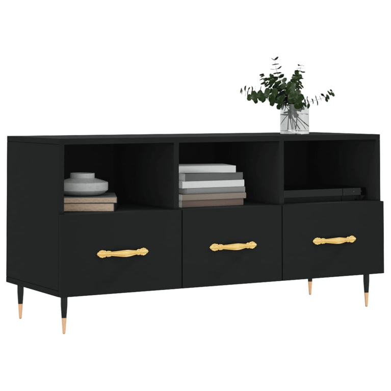 Tv-meubel 102x36x50 cm bewerkt hout zwart MeubelReus
