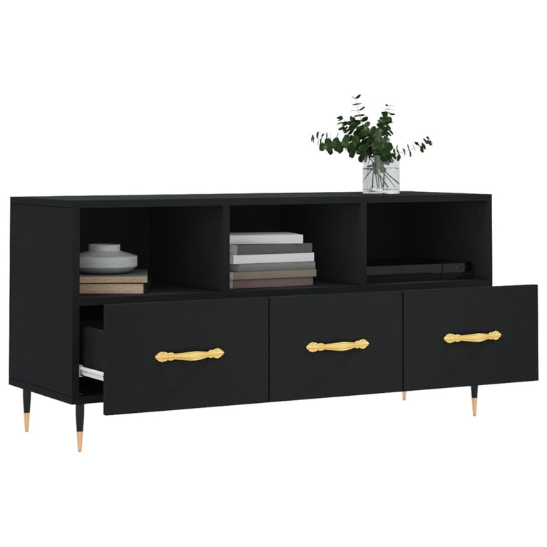 Tv-meubel 102x36x50 cm bewerkt hout zwart MeubelReus