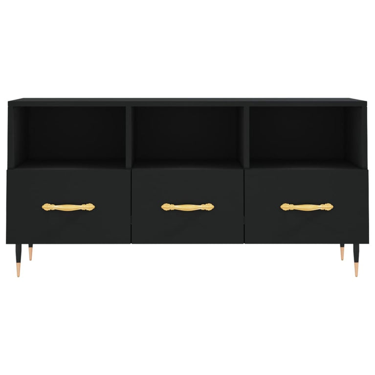 Tv-meubel 102x36x50 cm bewerkt hout zwart MeubelReus