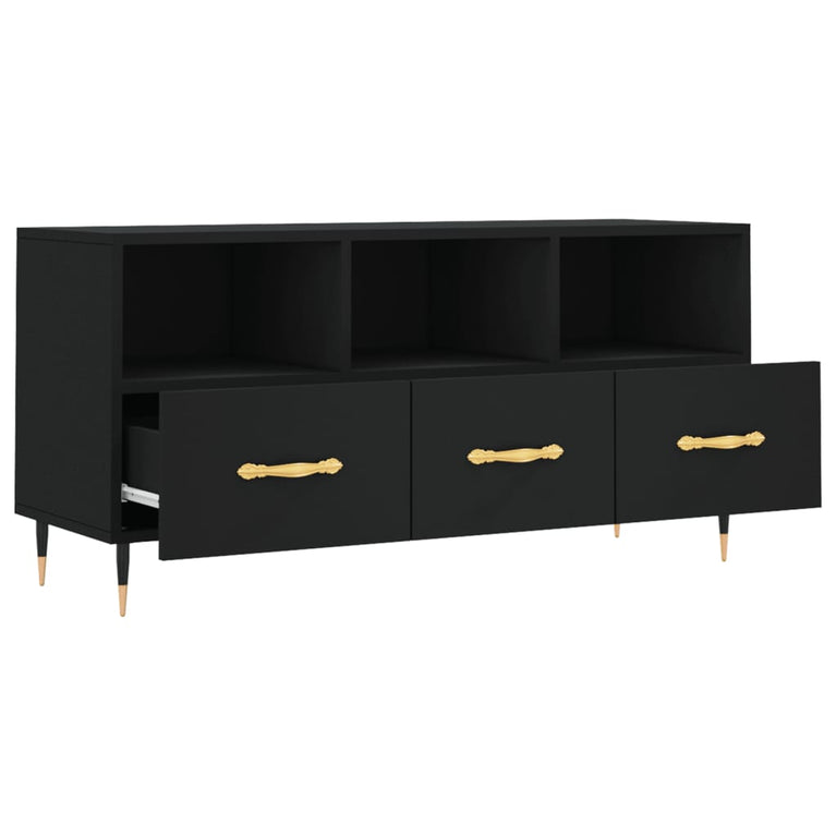 Tv-meubel 102x36x50 cm bewerkt hout zwart MeubelReus