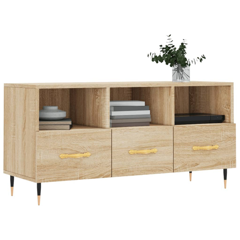 Tv-meubel 102x36x50 cm bewerkt hout sonoma eikenkleurig MeubelReus