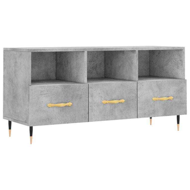 Tv-meubel 102x36x50 cm bewerkt hout betongrijs MeubelReus