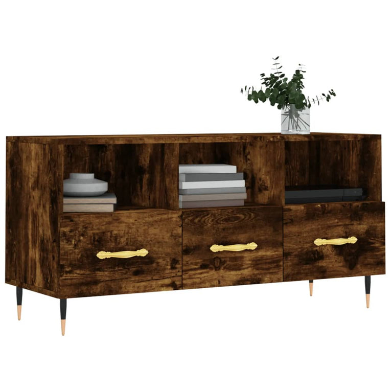 Tv-meubel 102x36x50 cm bewerkt hout gerookt eikenkleurig MeubelReus