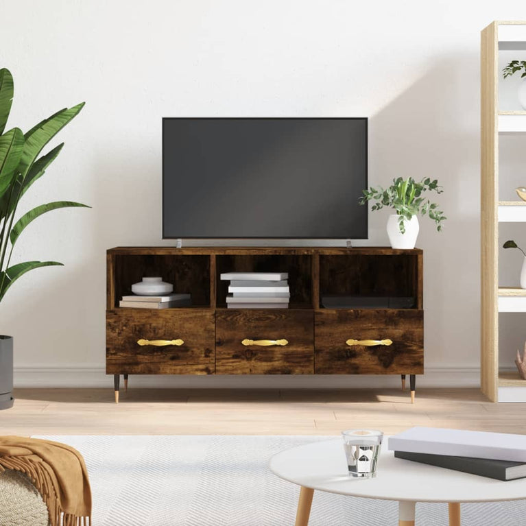 Tv-meubel 102x36x50 cm bewerkt hout gerookt eikenkleurig MeubelReus