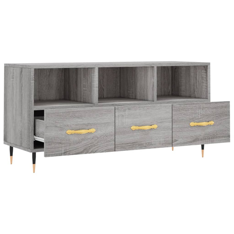 Tv-meubel 102x36x50 cm bewerkt hout grijs sonoma eikenkleurig MeubelReus