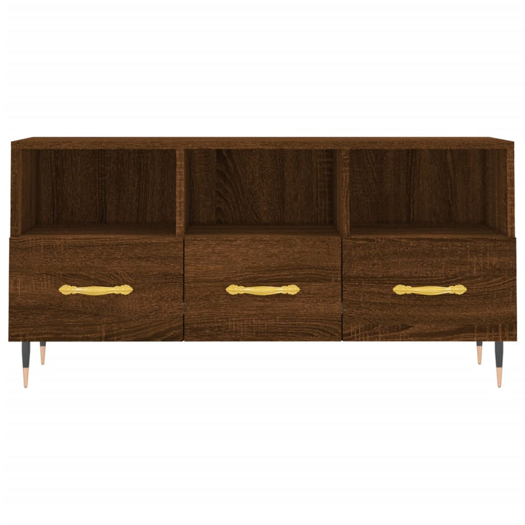 Tv-meubel 102x36x50 cm bewerkt hout bruin eikenkleur MeubelReus