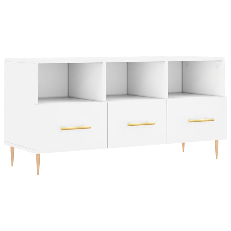 Tv-meubel 102x36x50 cm bewerkt hout wit MeubelReus