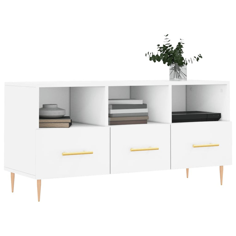 Tv-meubel 102x36x50 cm bewerkt hout wit MeubelReus