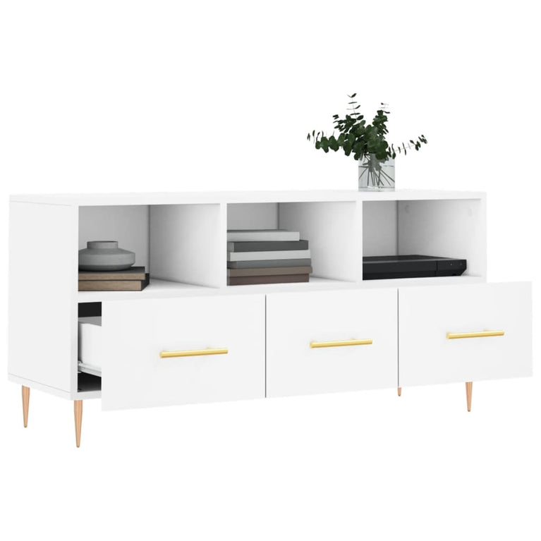 Tv-meubel 102x36x50 cm bewerkt hout wit MeubelReus