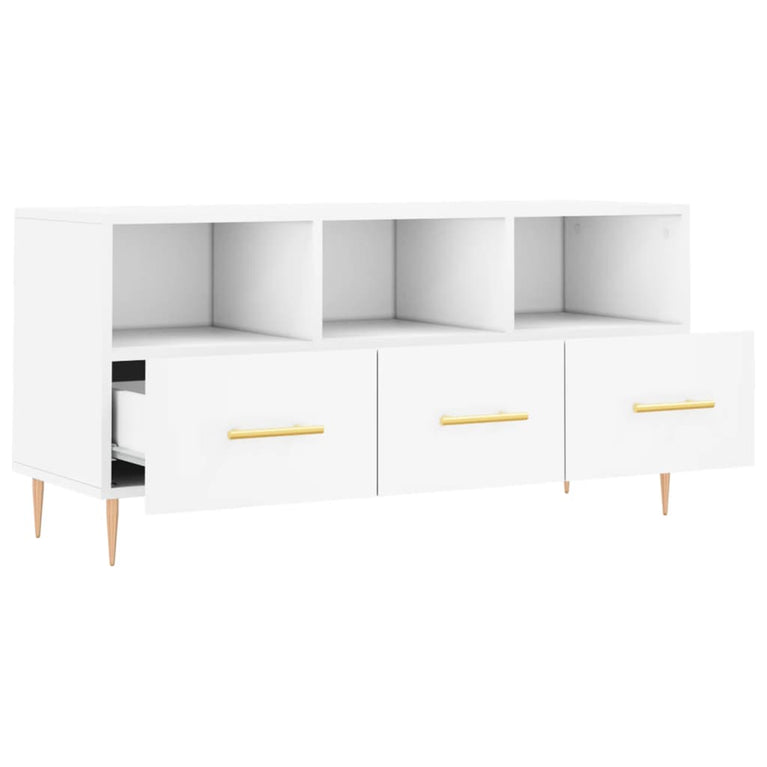 Tv-meubel 102x36x50 cm bewerkt hout wit MeubelReus