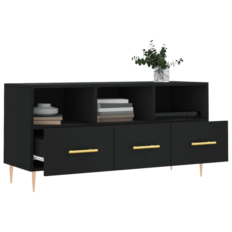 Tv-meubel 102x36x50 cm bewerkt hout zwart MeubelReus