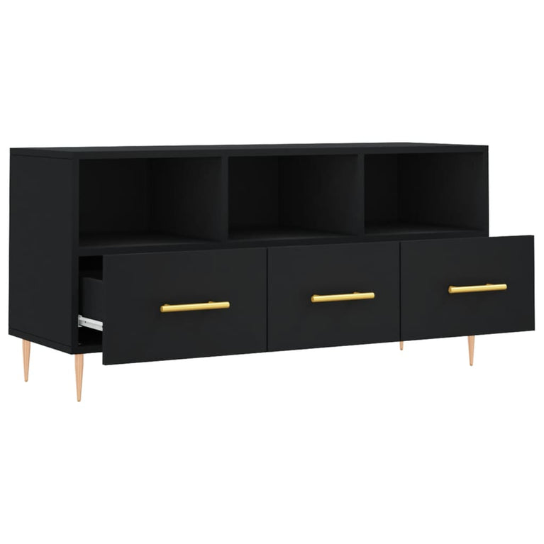Tv-meubel 102x36x50 cm bewerkt hout zwart MeubelReus