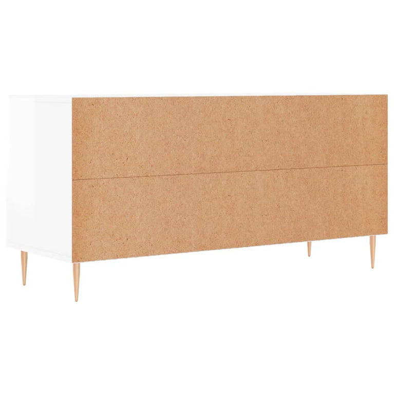 Tv-meubel 102x36x50 cm bewerkt hout hoogglans wit MeubelReus