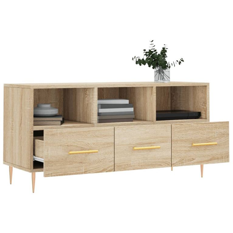 Tv-meubel 102x36x50 cm bewerkt hout sonoma eikenkleurig MeubelReus