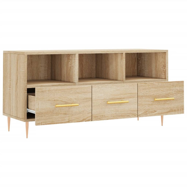Tv-meubel 102x36x50 cm bewerkt hout sonoma eikenkleurig MeubelReus