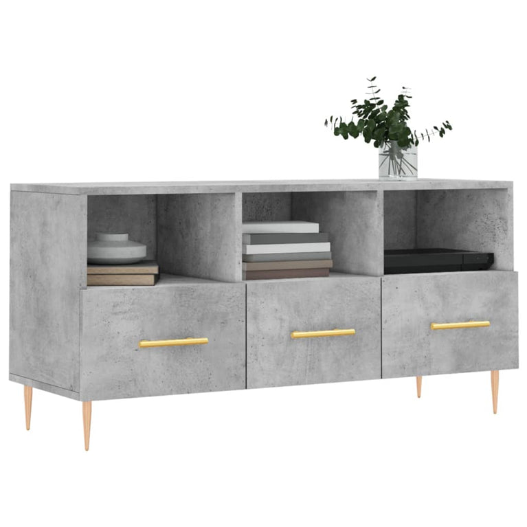 Tv-meubel 102x36x50 cm bewerkt hout betongrijs MeubelReus