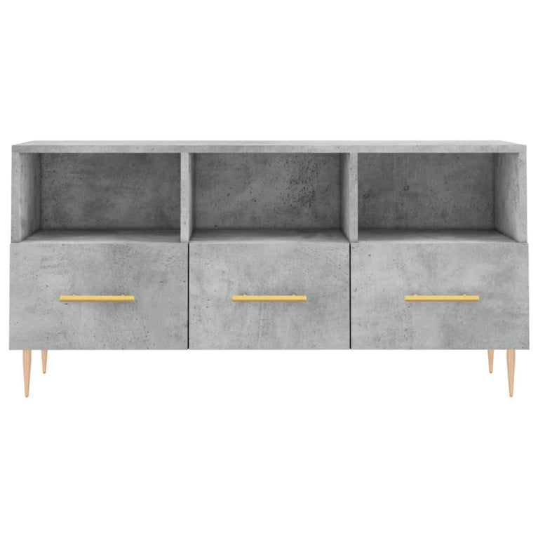 Tv-meubel 102x36x50 cm bewerkt hout betongrijs MeubelReus