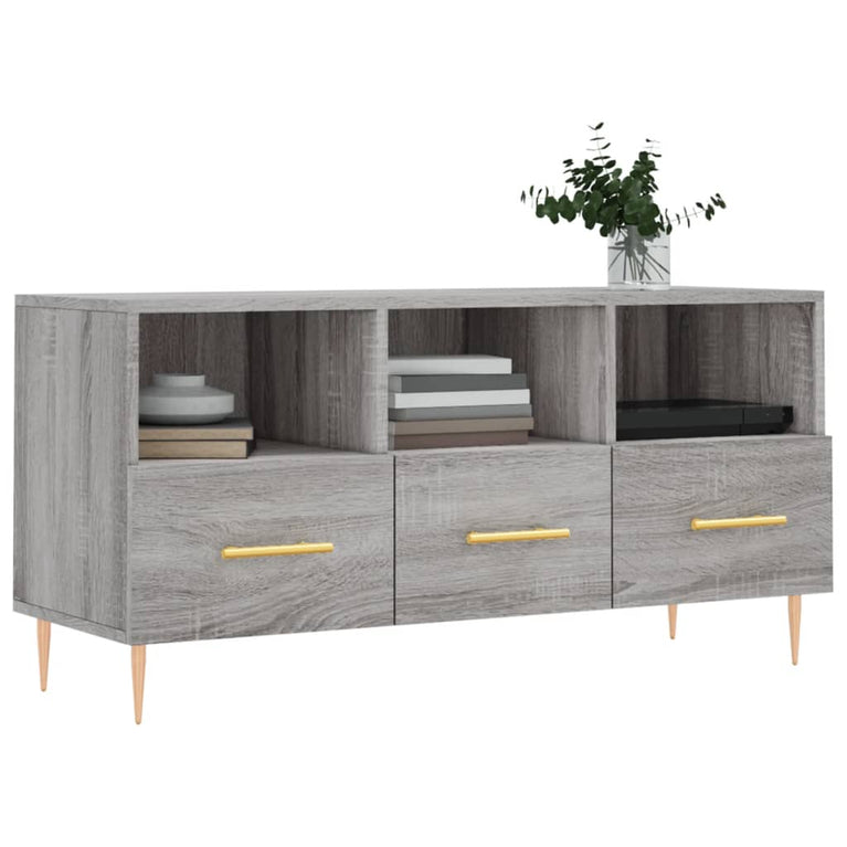 Tv-meubel 102x36x50 cm bewerkt hout grijs sonoma eikenkleurig MeubelReus