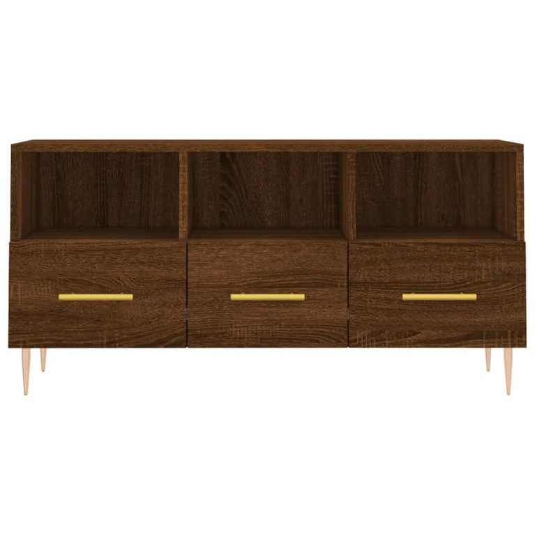 Tv-meubel 102x36x50 cm bewerkt hout bruin eikenkleur MeubelReus