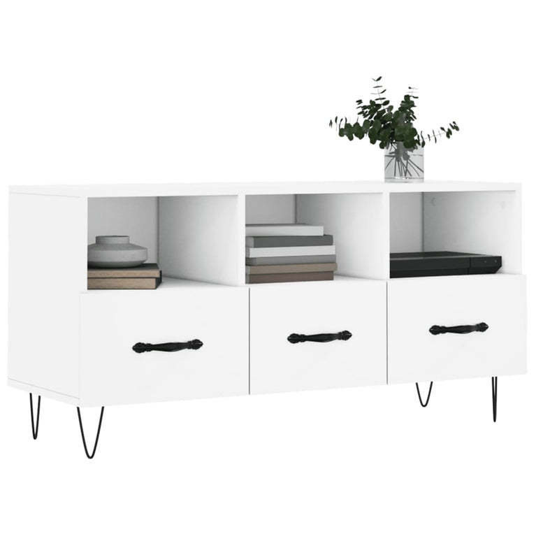 Tv-meubel 102x36x50 cm bewerkt hout wit MeubelReus