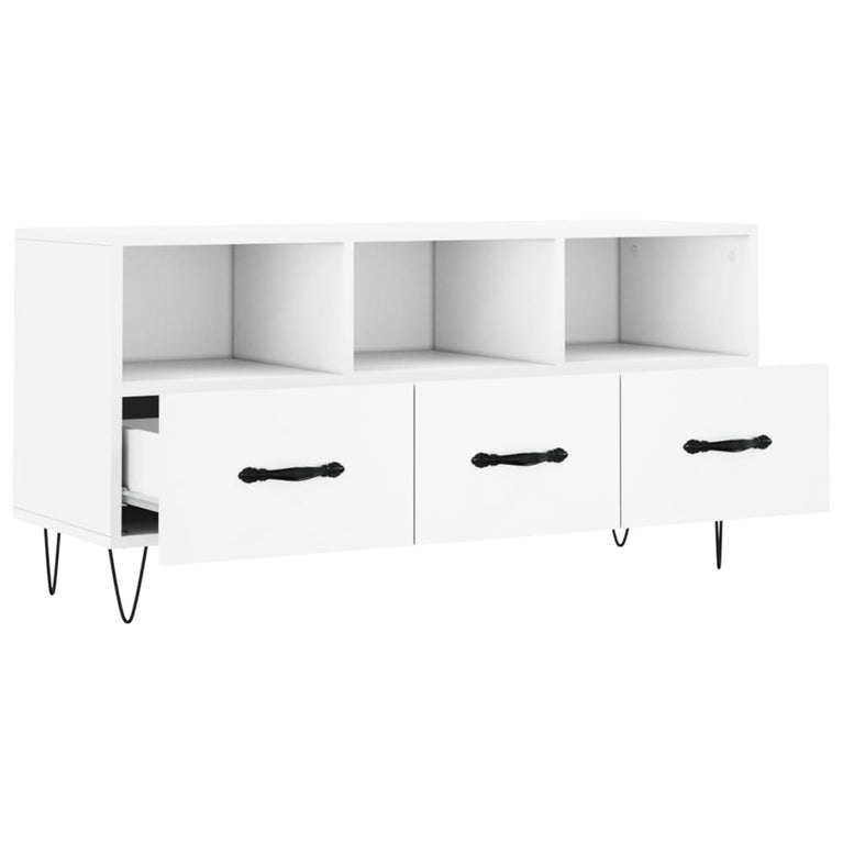 Tv-meubel 102x36x50 cm bewerkt hout wit MeubelReus