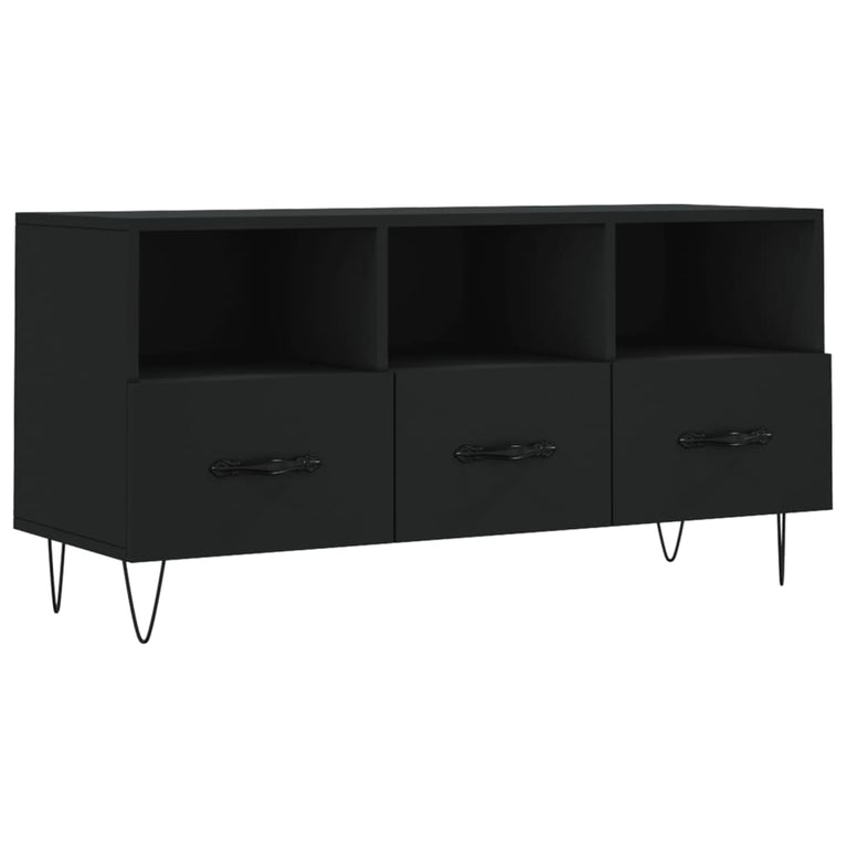 Tv-meubel 102x36x50 cm bewerkt hout zwart MeubelReus