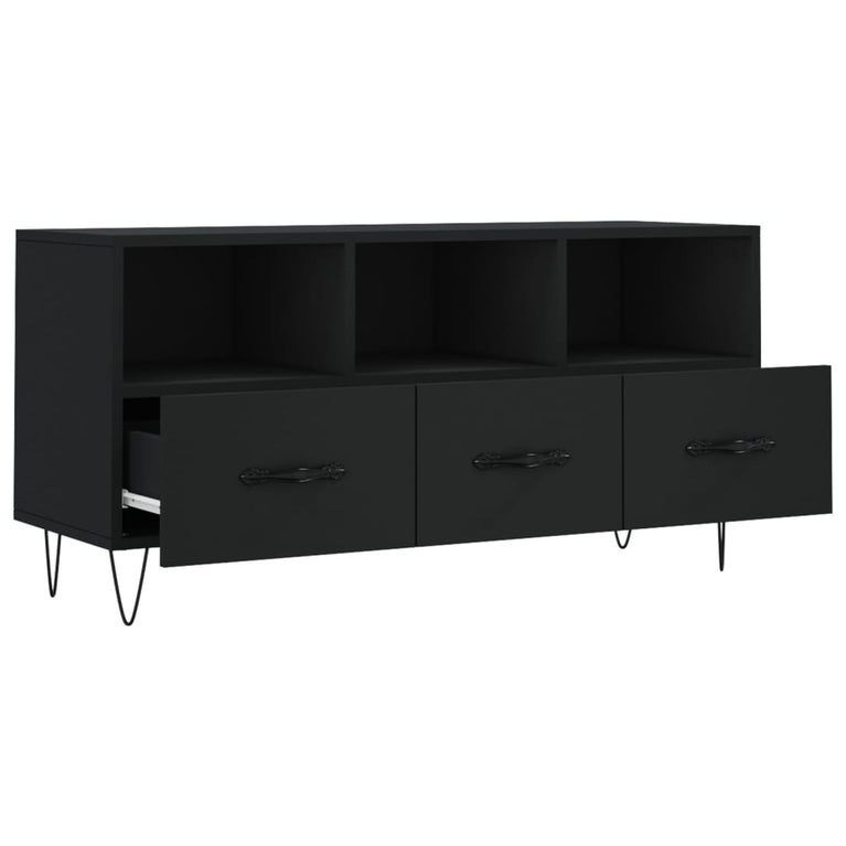 Tv-meubel 102x36x50 cm bewerkt hout zwart MeubelReus