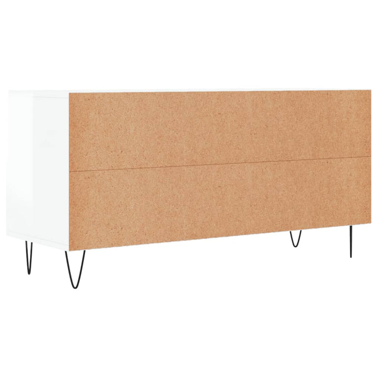 Tv-meubel 102x36x50 cm bewerkt hout hoogglans wit MeubelReus