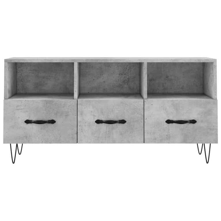 Tv-meubel 102x36x50 cm bewerkt hout betongrijs MeubelReus