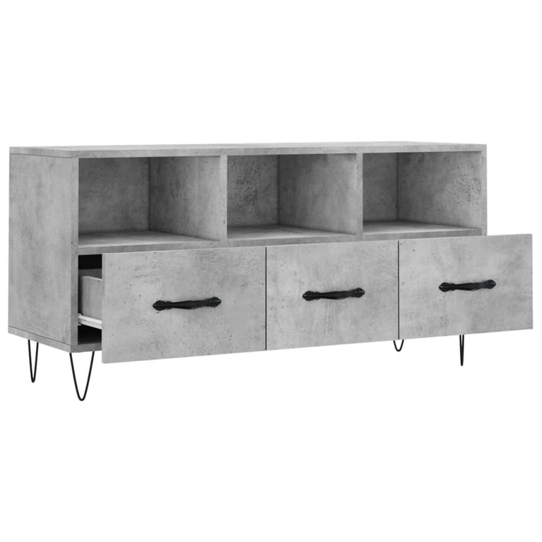 Tv-meubel 102x36x50 cm bewerkt hout betongrijs MeubelReus