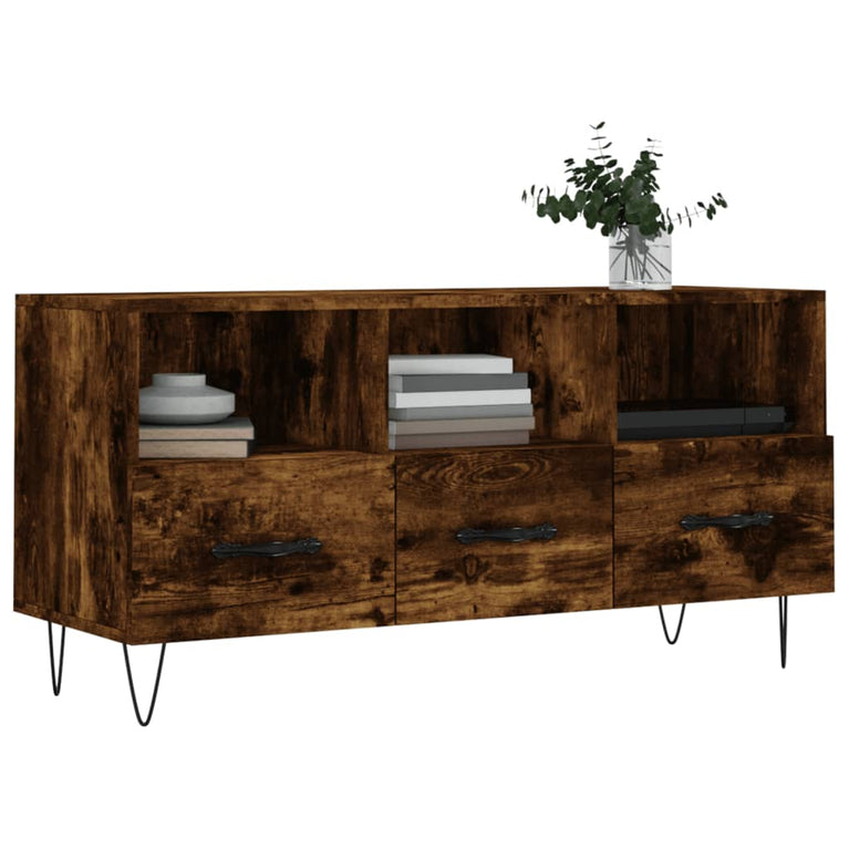 Tv-meubel 102x36x50 cm bewerkt hout gerookt eikenkleurig MeubelReus