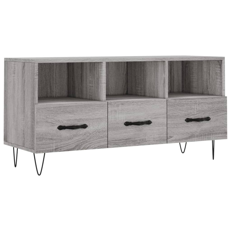 Tv-meubel 102x36x50 cm bewerkt hout grijs sonoma eikenkleurig MeubelReus