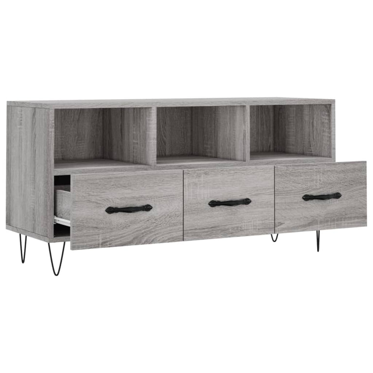 Tv-meubel 102x36x50 cm bewerkt hout grijs sonoma eikenkleurig MeubelReus