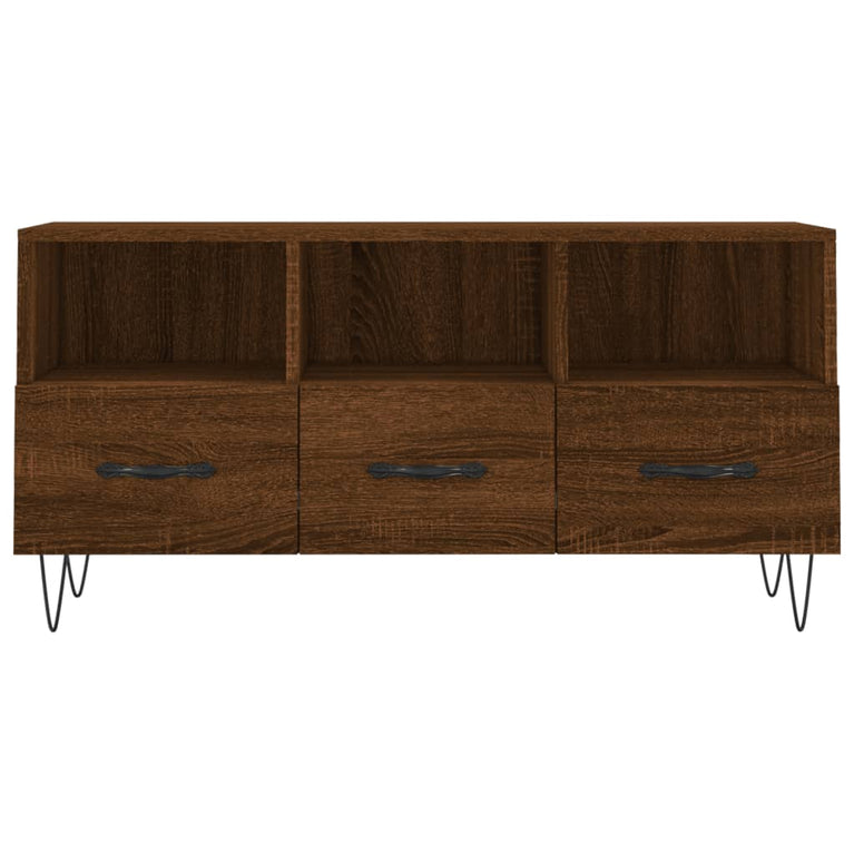 Tv-meubel 102x36x50 cm bewerkt hout bruin eikenkleur MeubelReus