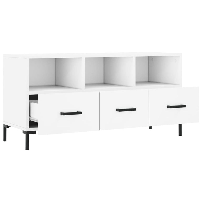 Tv-meubel 102x36x50 cm bewerkt hout wit MeubelReus
