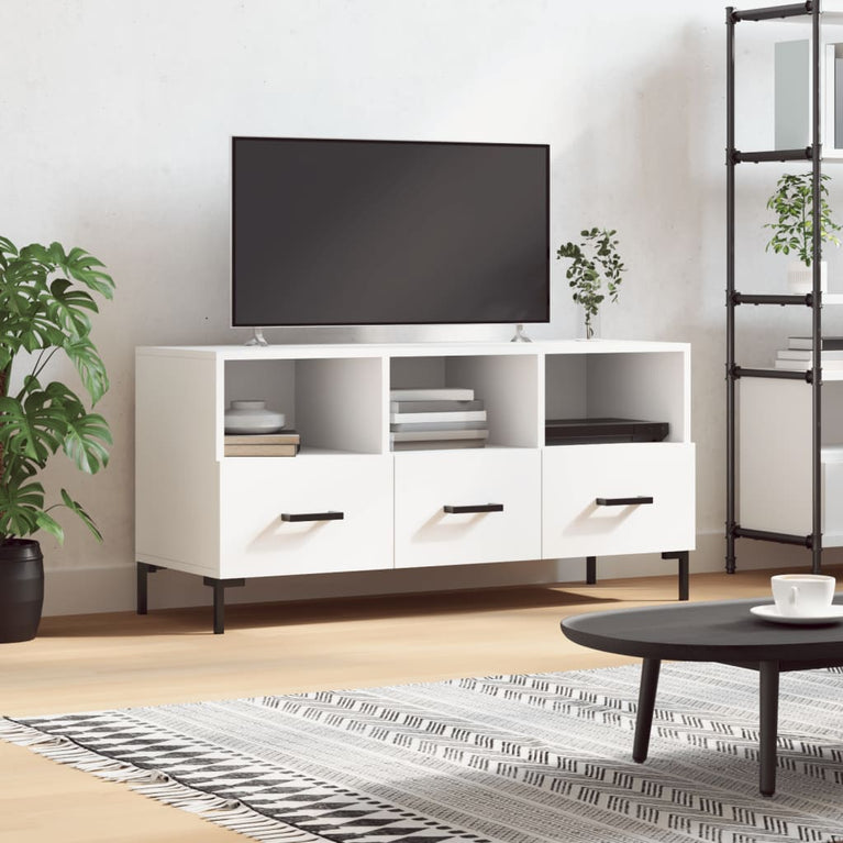 Tv-meubel 102x36x50 cm bewerkt hout wit MeubelReus