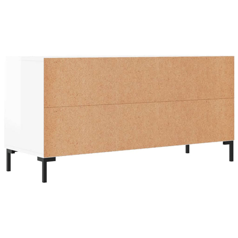 Tv-meubel 102x36x50 cm bewerkt hout hoogglans wit MeubelReus