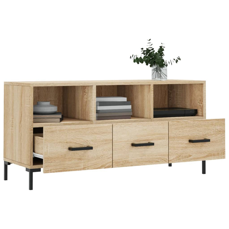 Tv-meubel 102x36x50 cm bewerkt hout sonoma eikenkleurig MeubelReus