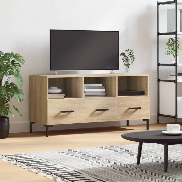 Tv-meubel 102x36x50 cm bewerkt hout sonoma eikenkleurig MeubelReus
