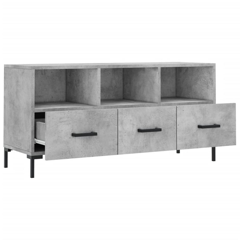 Tv-meubel 102x36x50 cm bewerkt hout betongrijs MeubelReus