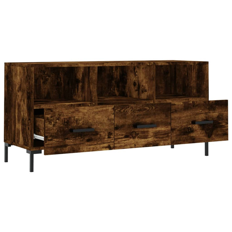 Tv-meubel 102x36x50 cm bewerkt hout gerookt eikenkleurig MeubelReus
