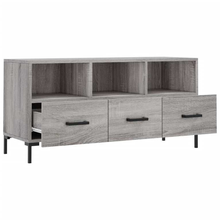 Tv-meubel 102x36x50 cm bewerkt hout grijs sonoma eikenkleurig MeubelReus