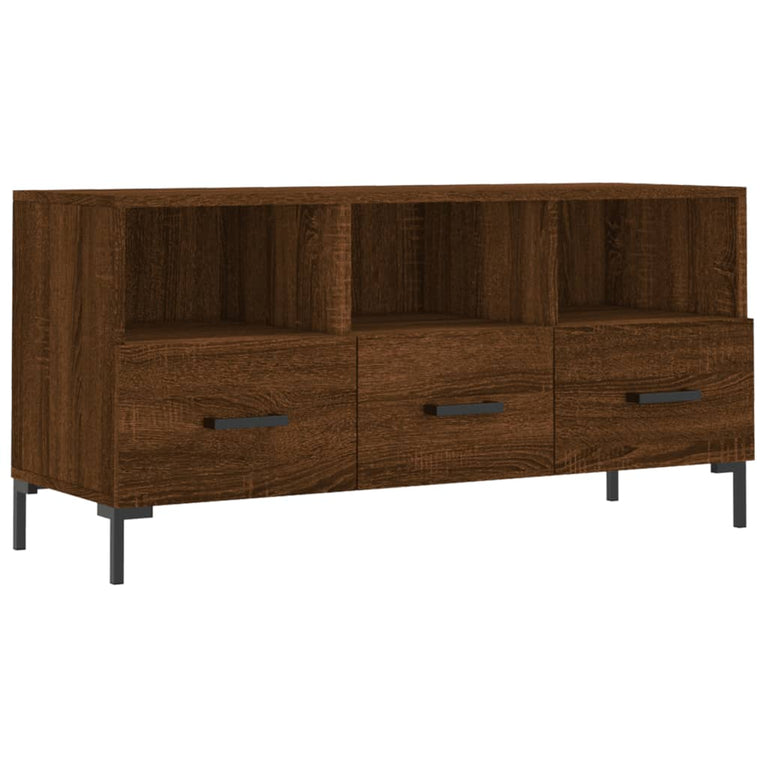 Tv-meubel 102x36x50 cm bewerkt hout bruin eikenkleur MeubelReus