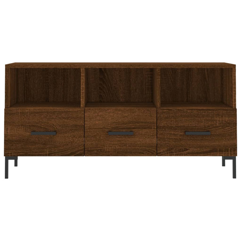 Tv-meubel 102x36x50 cm bewerkt hout bruin eikenkleur MeubelReus
