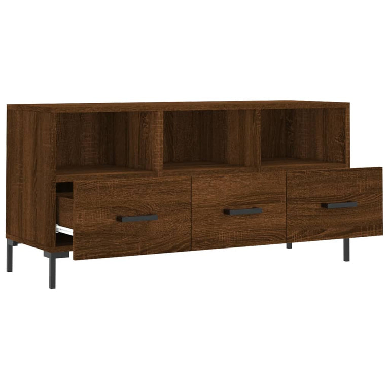 Tv-meubel 102x36x50 cm bewerkt hout bruin eikenkleur MeubelReus