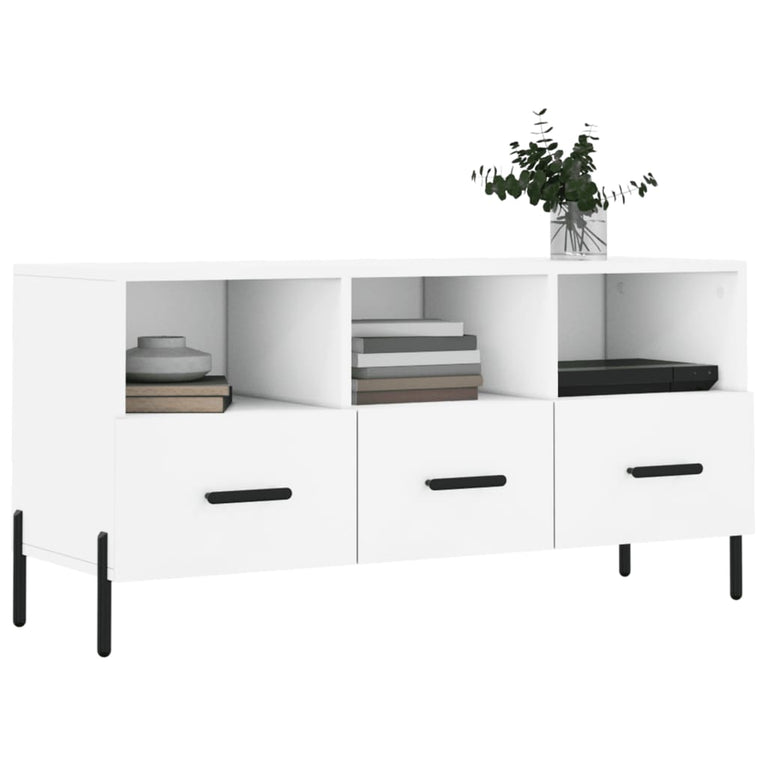 Tv-meubel 102x36x50 cm bewerkt hout wit MeubelReus