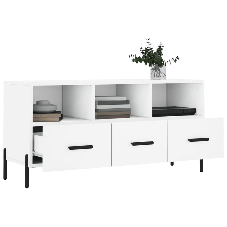 Tv-meubel 102x36x50 cm bewerkt hout wit MeubelReus